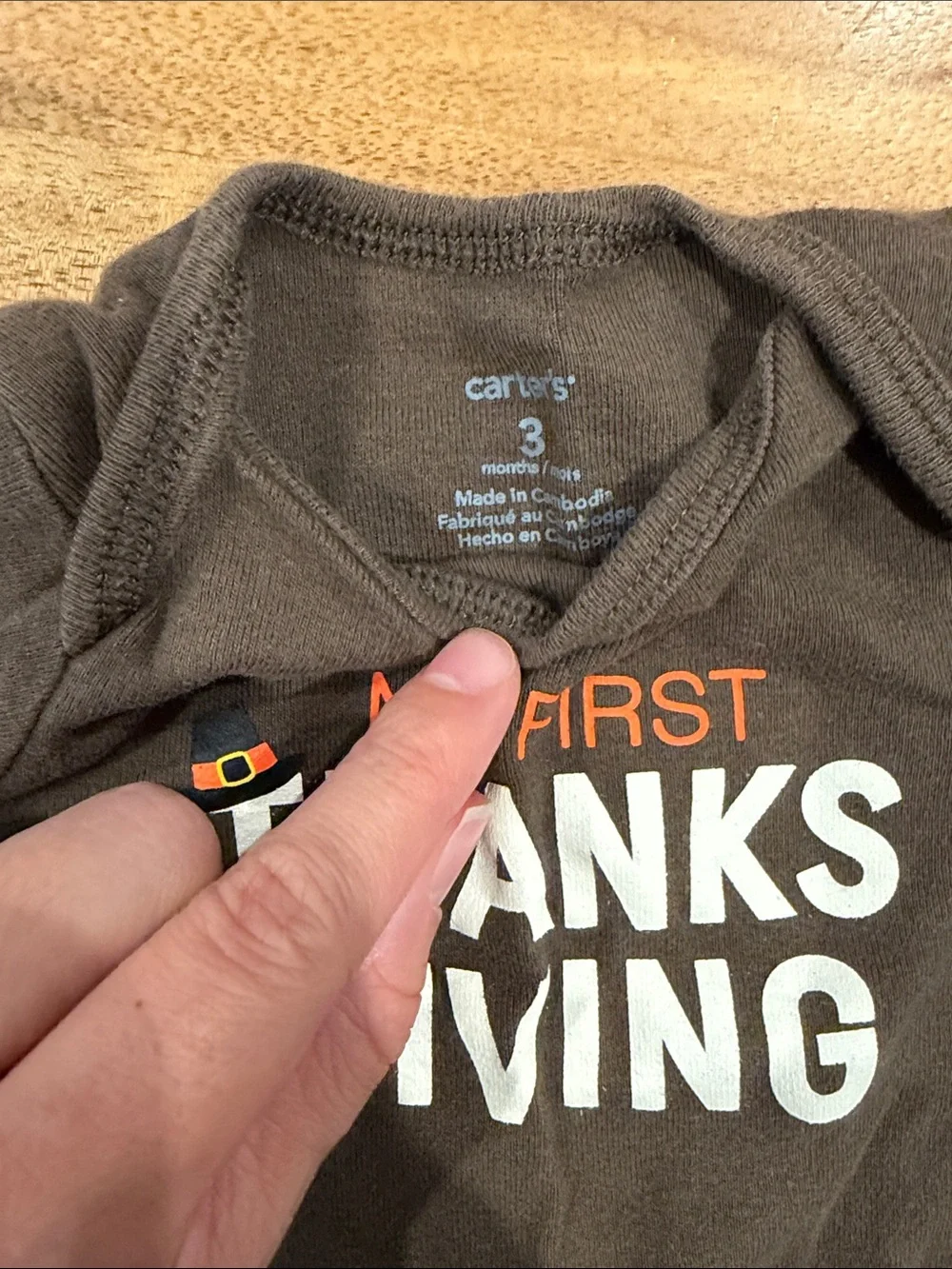 My First Thanksgiving Brown Baby One-Piece and Pants Set